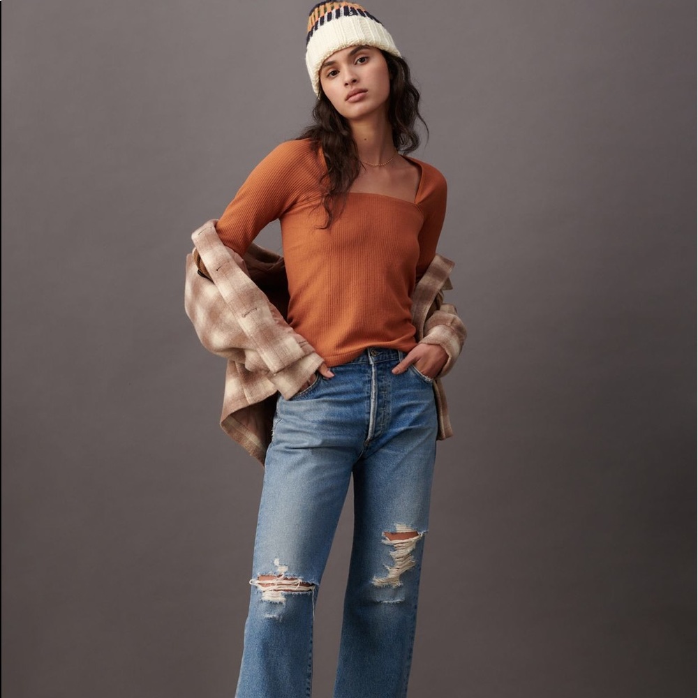 Anthropologie 
 | ARI SQUARE NECK TOP | Size S - Picture 3 of 6